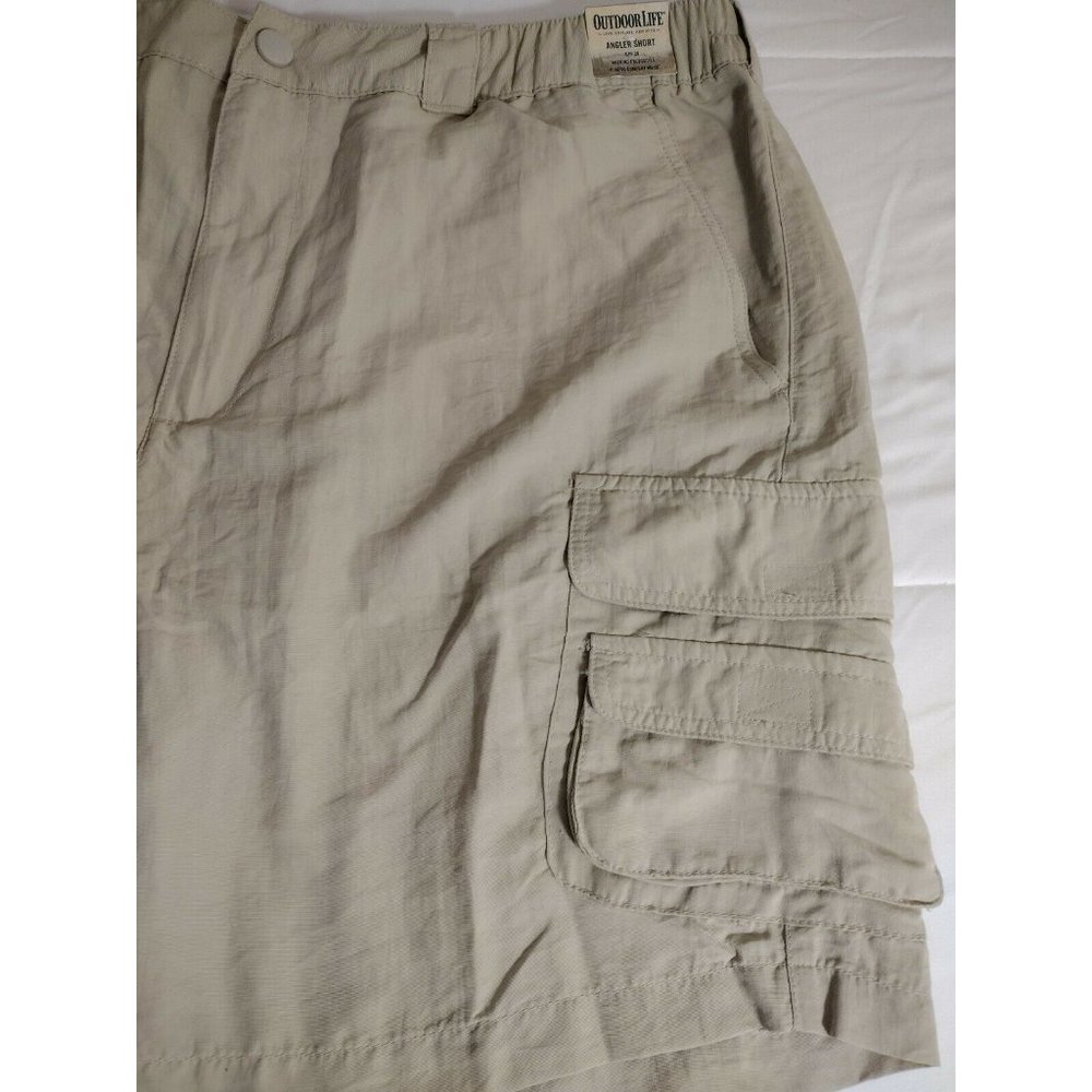 Outdoor Life Mens - ANGLER SHORT BEIGE Comfort Fit Cargo Shorts Size 40